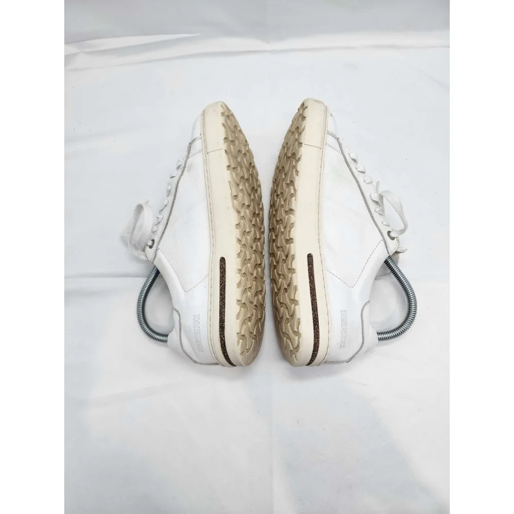 BIRKENSTOCK Low Top Leather Sneakers White Lace Up Size 39 S Used
